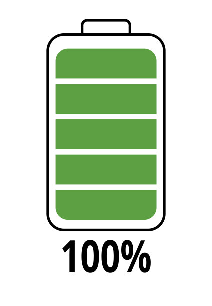 手机电池充电的平面图标，100%图片下载