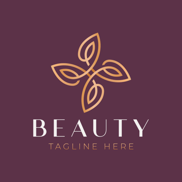 自然美学几何抽象漩涡叶子商业护肤品化妆品标志图片下载