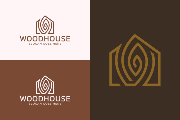 木屋字母抽象标志 乡村商业地产概念图片下载