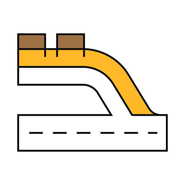 维修区车辆速度自动图标彩色插图图片下载