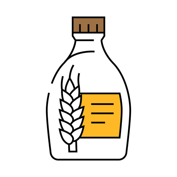 麦芽糖大麦图标彩色插图图片下载