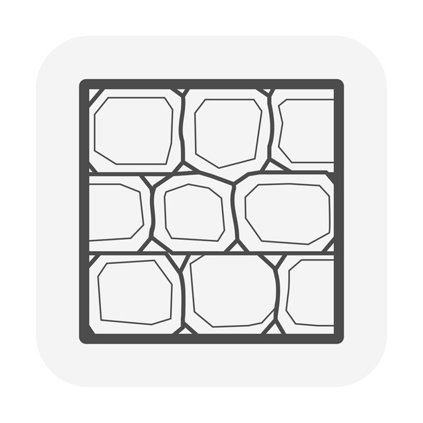 石头或岩石砖块墙壁矢量图标设计，建筑材料。图片下载