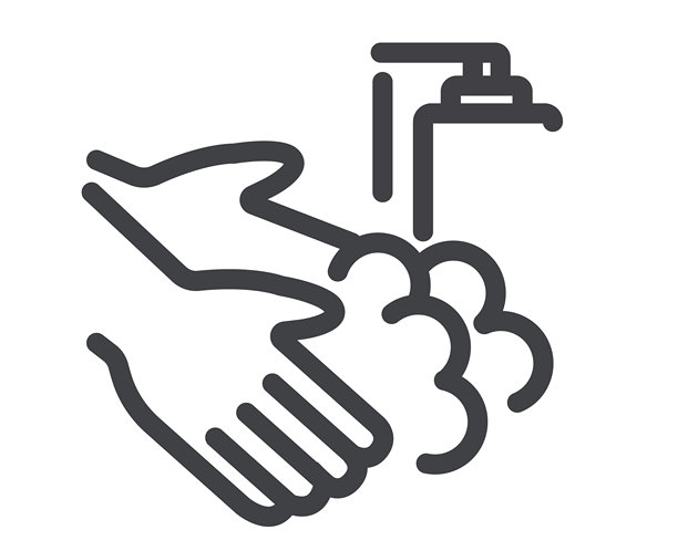 手洗线条图标。轮廓符号的集合，简单的图形元素，现代线性风格的黑色图标合集。洗手、卫生、洗手概念。矢量线条图标集图片下载