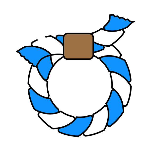 神道教的绳结环图标彩色插图图片下载