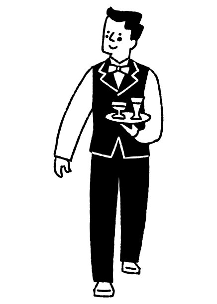 餐厅里服务员端着饮料图片下载