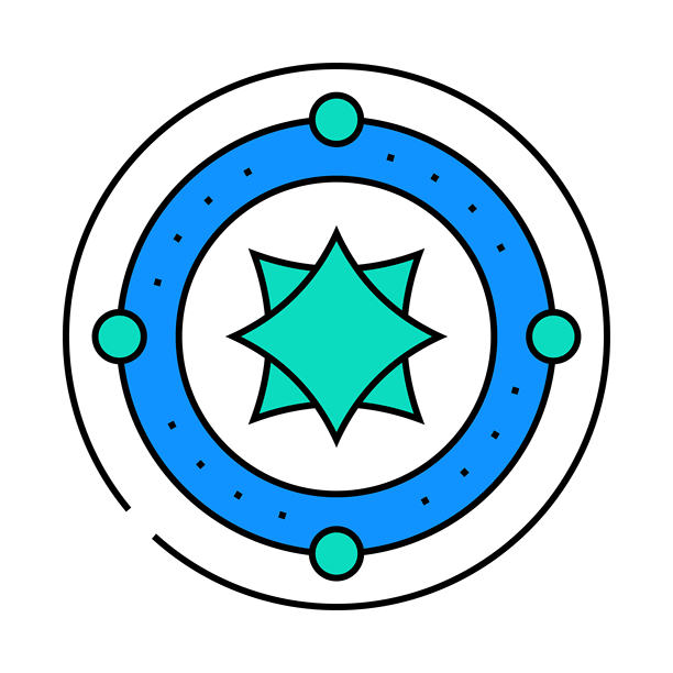 八咫镜 神道教 图标 彩色插图图片下载