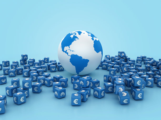 全球世界地图与欧洲块图片下载