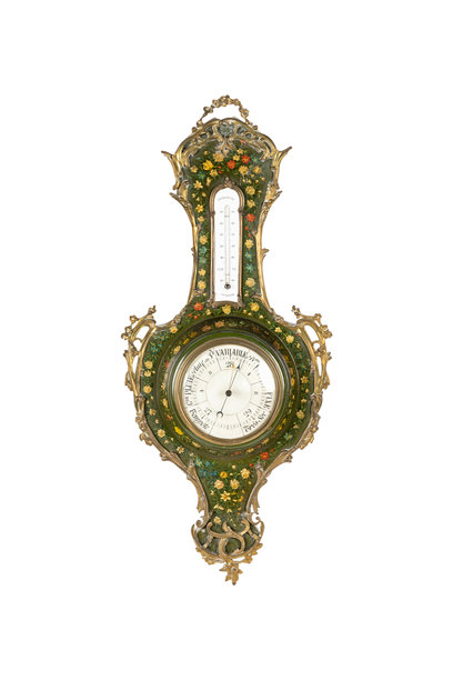 复古黄铜泰克斯气压计 | 经典气象仪器，精准天气预报图片下载