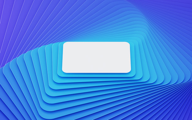 抽象蓝色背景上的空白白卡片图片下载