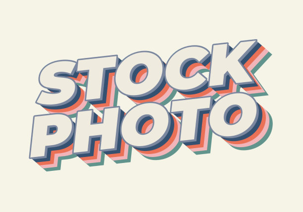 现代色彩的3D风格文字效果图片下载