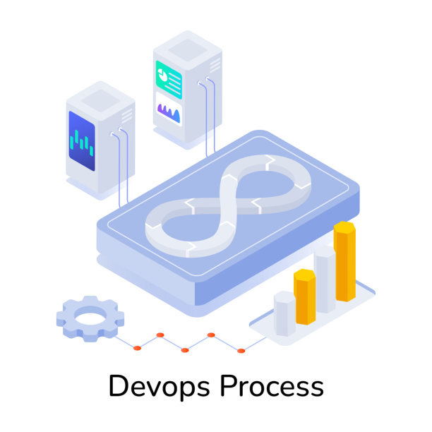2.5D风格的Devops流程图标图片下载