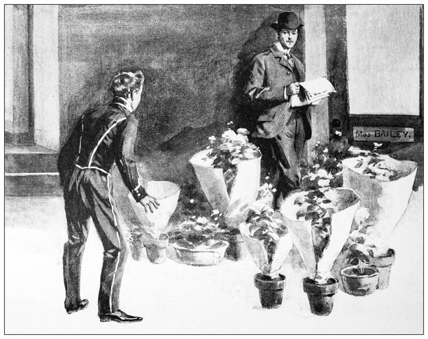 古董图像：花卉图片下载