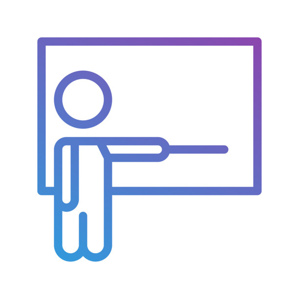 讲师渐变图标。非常适合大学、教育和学校。可编辑的线条，适用于网站、用户界面和界面设计。图片下载