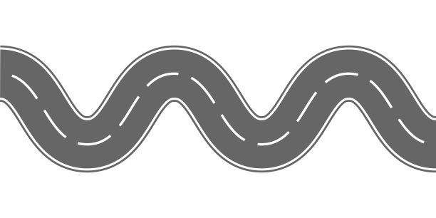 蜿蜒的道路。旅程交通弯曲的高速公路。通往地平线的视角。蜿蜒的沥青空白线条孤立的矢量概念。图片下载