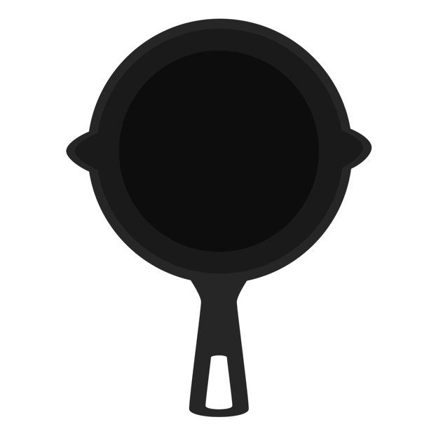 简单的黑色铸铁煎锅插图图片下载