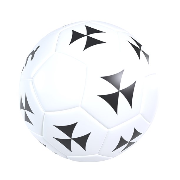具有独特黑白设计的足球3D渲染图图片下载
