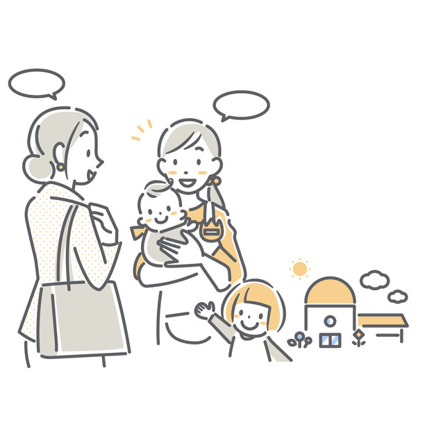 早上，忙碌的母亲带着孩子们去幼儿园。图片下载