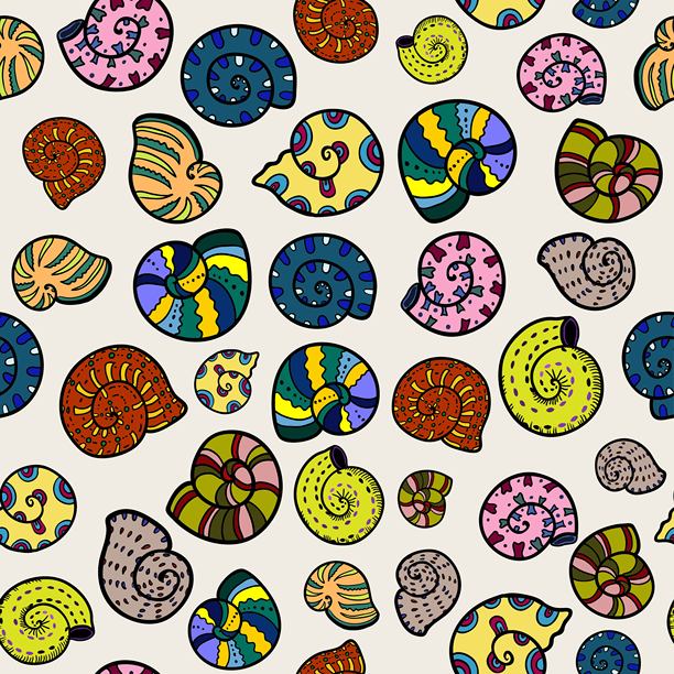 抽象的装饰性图案与蜗牛。图片下载