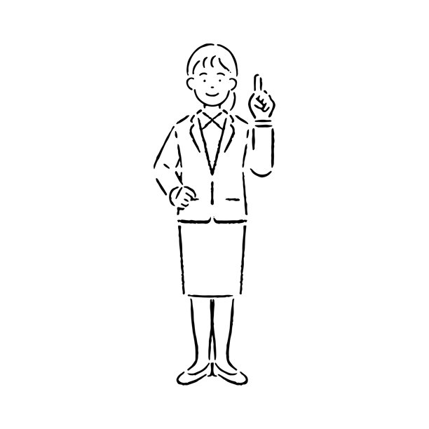 穿西装的女性在讲解_黑白色调图片下载