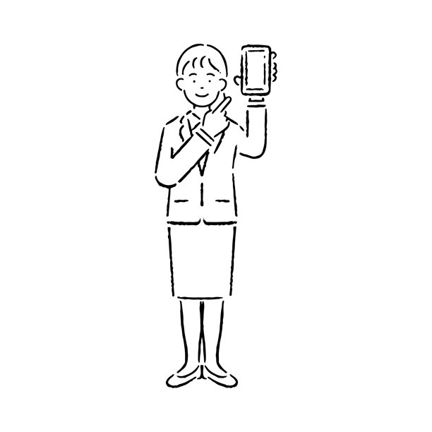 穿西装的女性指着智能手机_黑白色图片下载