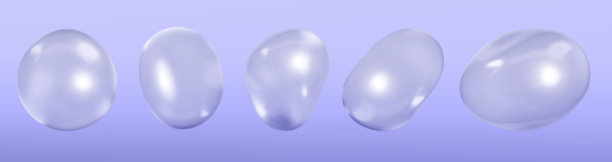 化妆品保湿剂水分子，化妆精华，液体气泡，液体气泡内的分子在水背景上，3D渲染图片下载