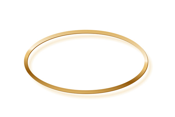 白色背景上的金色椭圆形照片框。金色椭圆按钮。留白区域用于放置图片、画作或卡片。3D真实感空模板矢量插图。简单物体模型。图片下载