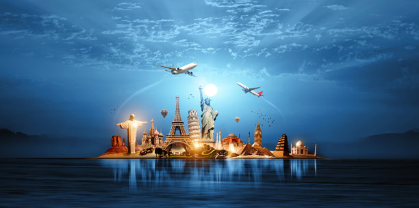 世界旅行与文化遗产概念图片下载