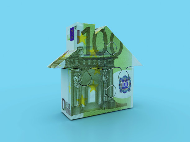 拼图欧元钞票屋图片下载