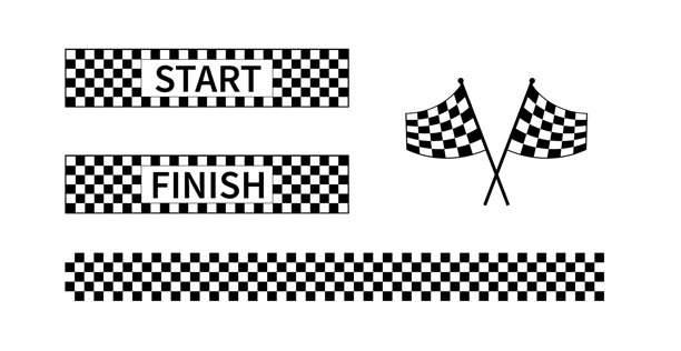 开始和结束标志。种族国旗。方格旗。赛车条纹。赛车运动图形。矢量图图片下载
