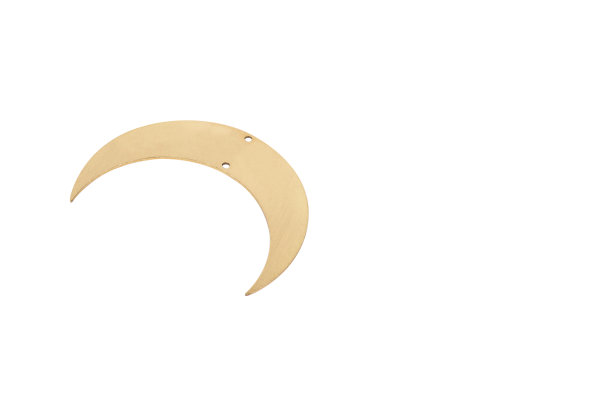 优雅的金色新月吊坠：大型天体珠宝饰品 - 适合项链和DIY工艺的极简金属配件，波西米亚和精神象征图片下载