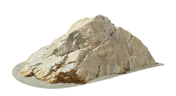 自然重岩粗糙裂缝孤立在白色背景上的3D渲染图片下载