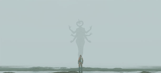 巨型人形南瓜头迷人女巫多臂恶魔怪兽神话防护服图片下载