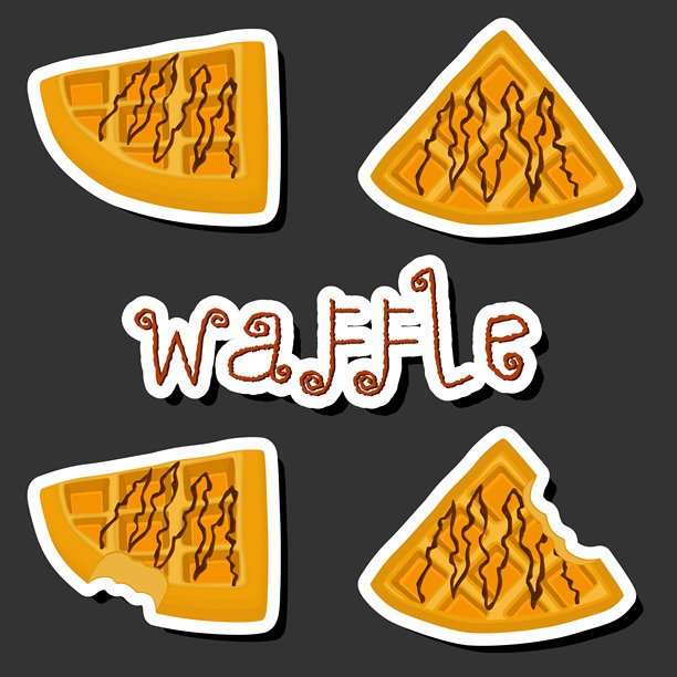 大礼包插图，包含不同类型的饼干、华夫饼、甜点和饼干图片下载