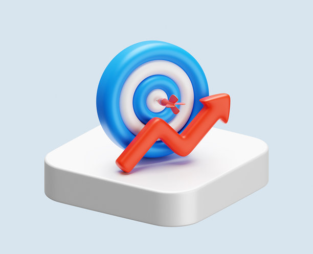 目标商业3D目标战略概念市场成功箭头成就图标瞄准竞争中心孤立白色背景。增长目标绩效管理飞镖靶聚焦激励。图片下载