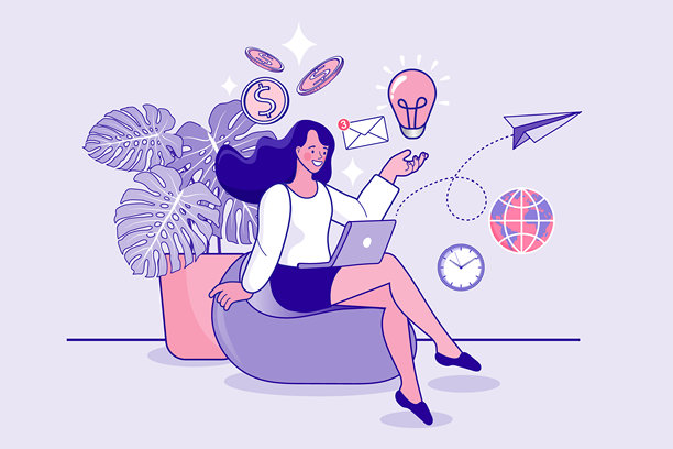 移动社交媒体概念。扁平风格的极简矢量插图。图片下载