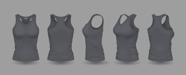 灰色无袖衫带标志的插图样本图片下载