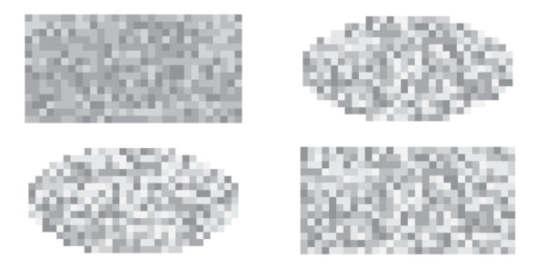 各种独特形状的单色检测条，包括矩形和椭圆形。图片下载
