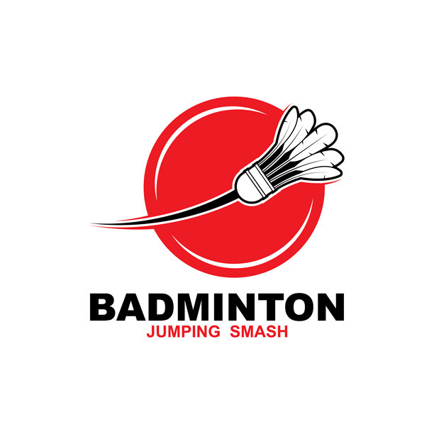 羽毛球标志，运动游戏矢量与毽子球拍，运动分支设计，模板图标图片下载
