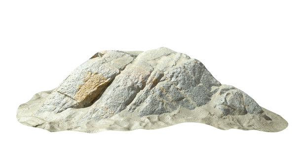 逼真的岩石沙漠沙丘剪影，白色背景的3D插图图片下载