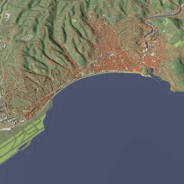 法国尼斯的城市和城市生活的3D插图图片下载