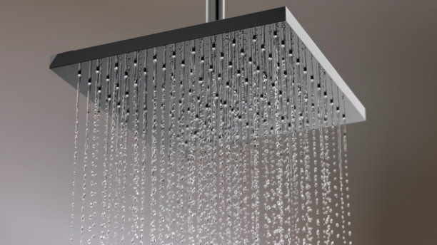 特写雨水水滴。3D渲染。图片下载