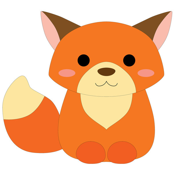 可爱的卡通彩色小红狐，库存矢量图，白色背景图片下载