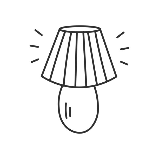 闪亮的台灯涂鸦图标图片下载