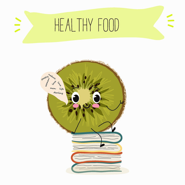 奇异果角色，热带异国水果，矢量孤立食品图标，搞笑角色。手绘矢量图。图片下载