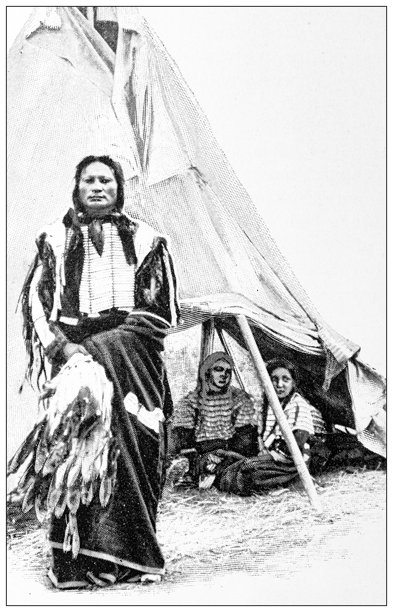 古董图片：跨密西西比博览会，苏族首领“出征”图片下载