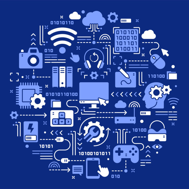 计算机技术的矢量概念插图图片下载