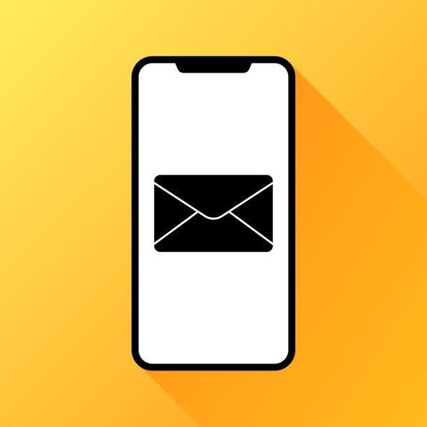 智能手机横幅。邮件图标。扁平风格。矢量图标。图片下载