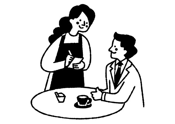 餐厅里服务员正在点餐图片下载