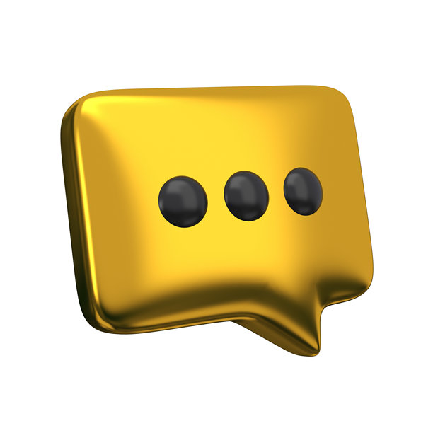 唯一的东西黄金语音泡沫符号聊天的社交媒体图标隔离。聊天气泡弹出消息评论对话框图标符号或通信类型对话概念。3 d渲染。图片下载