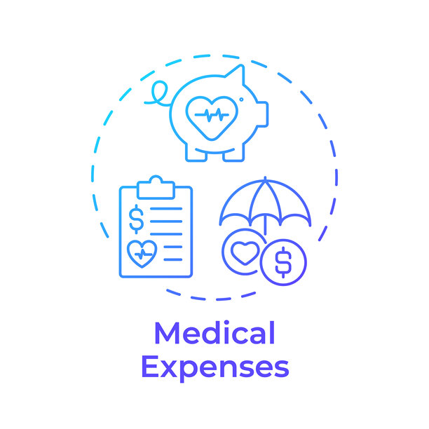 医疗费用蓝色梯度概念图标图片下载